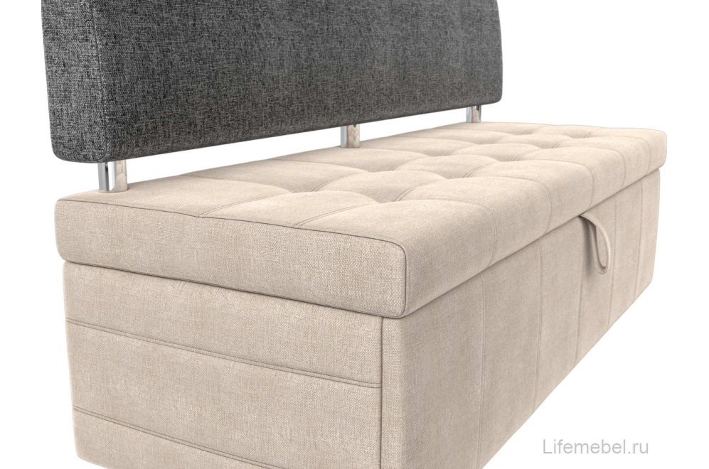 Кухонный диван Стоун рогожка бежевая / серая