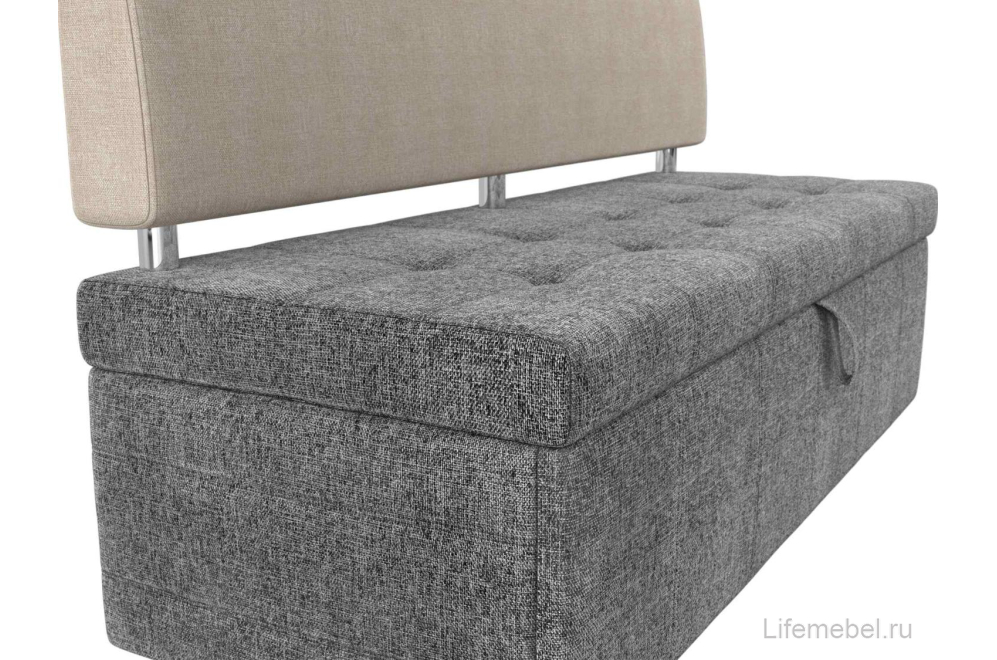 Кухонный диван Стоун рогожка серая / бежевая