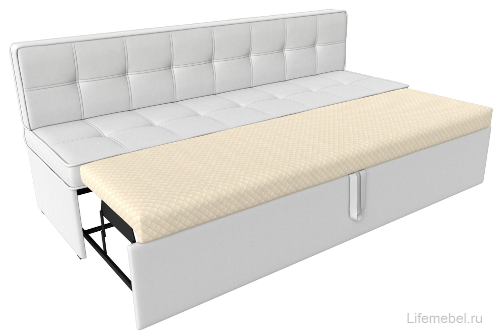 Кухонный диван Техас белая экокожа