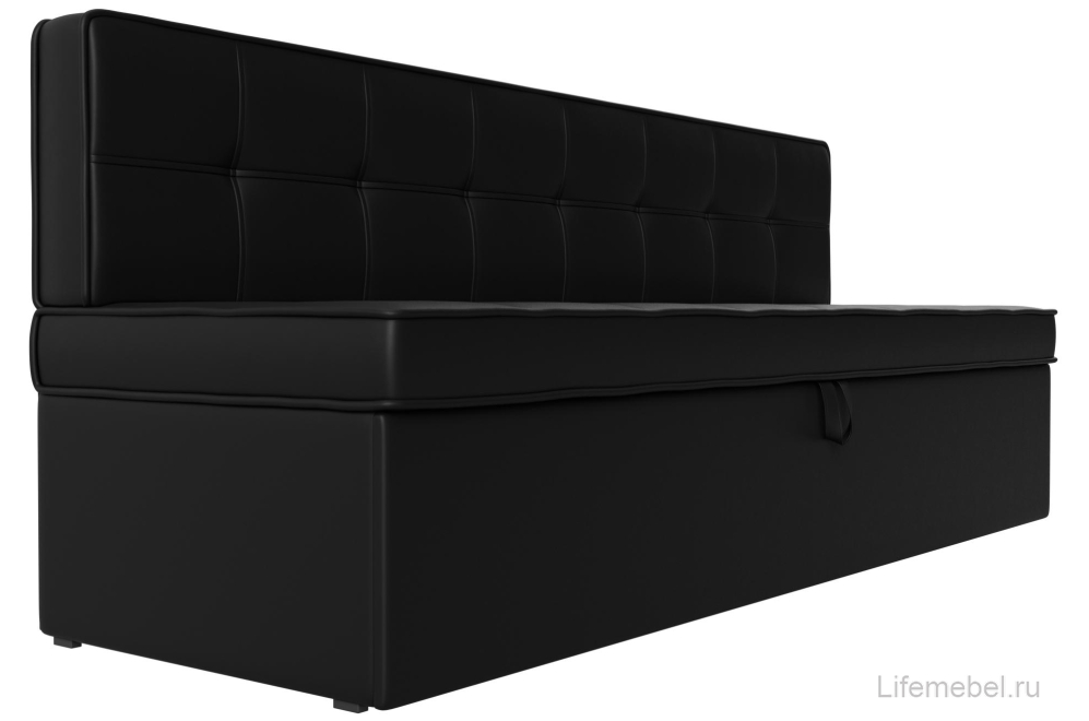 Кухонный диван Техас черная экокожа