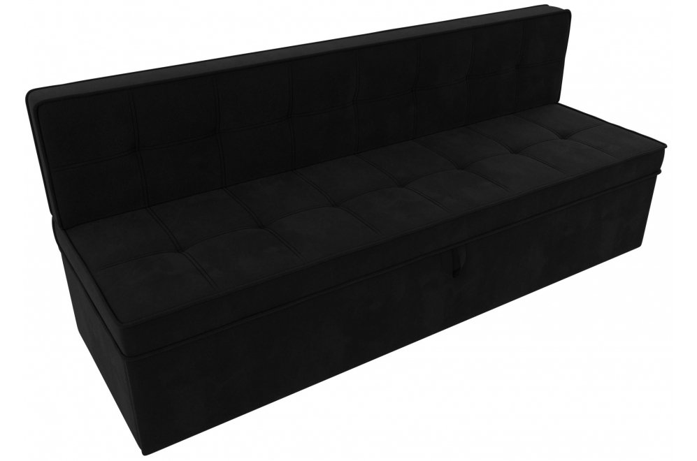 Кухонный диван Техас черный микровельвет