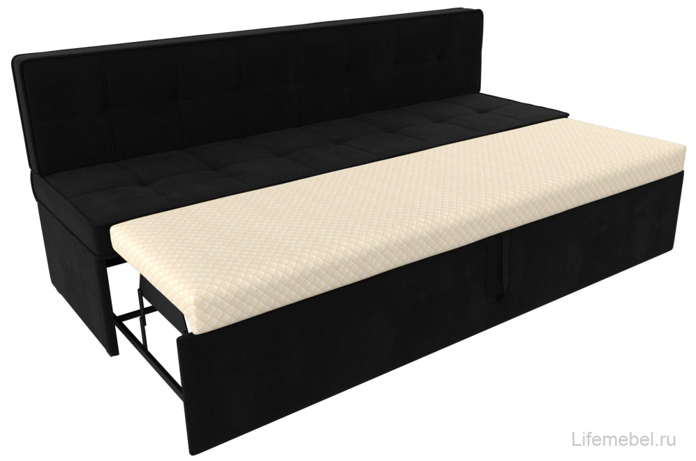 Кухонный диван Техас черный микровельвет