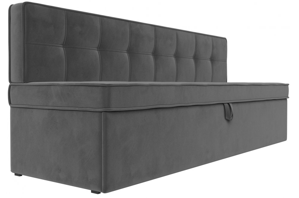 Кухонный диван Соната-Прайм серый велюр