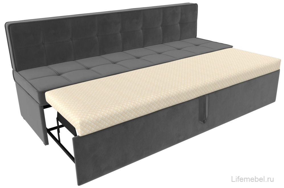 Кухонный диван Соната-Прайм серый велюр