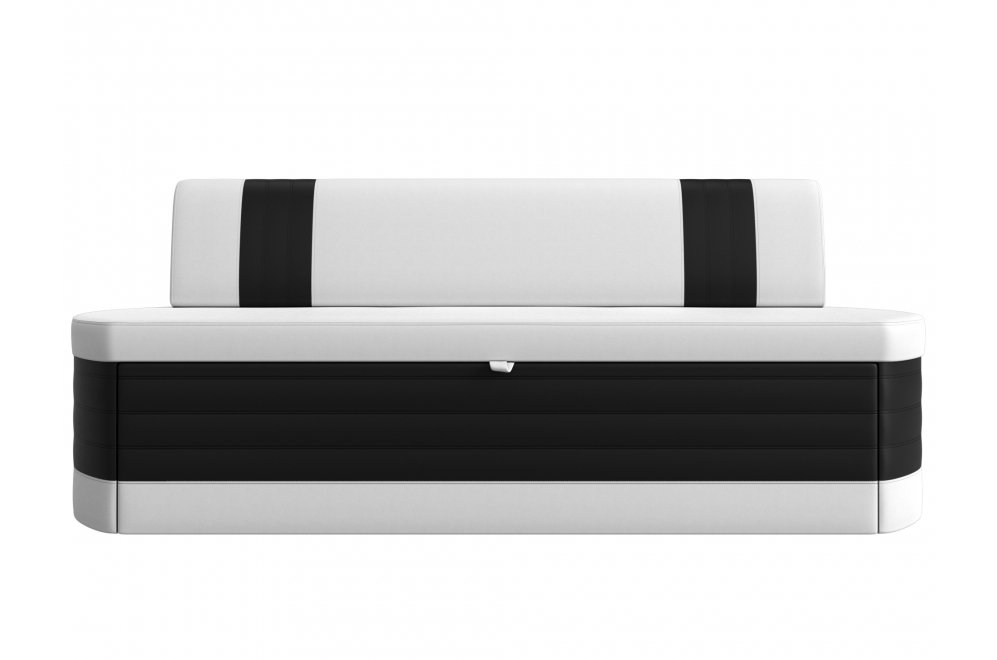 Кухонный диван Токио экокожа белая / черная