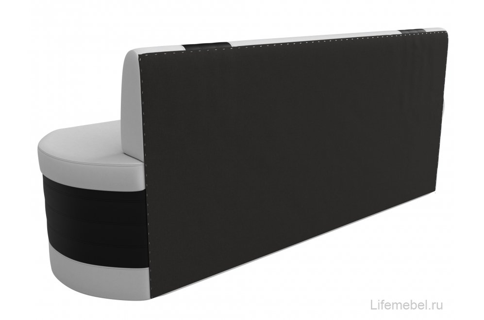 Кухонный диван Токио экокожа белая / черная