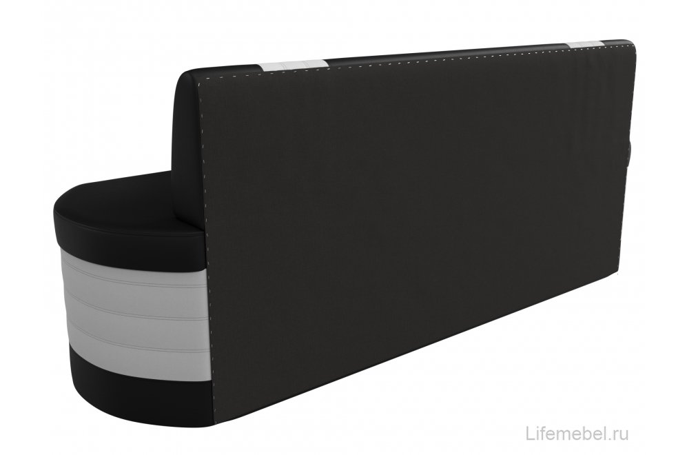 Кухонный диван Токио экокожа черная / белая