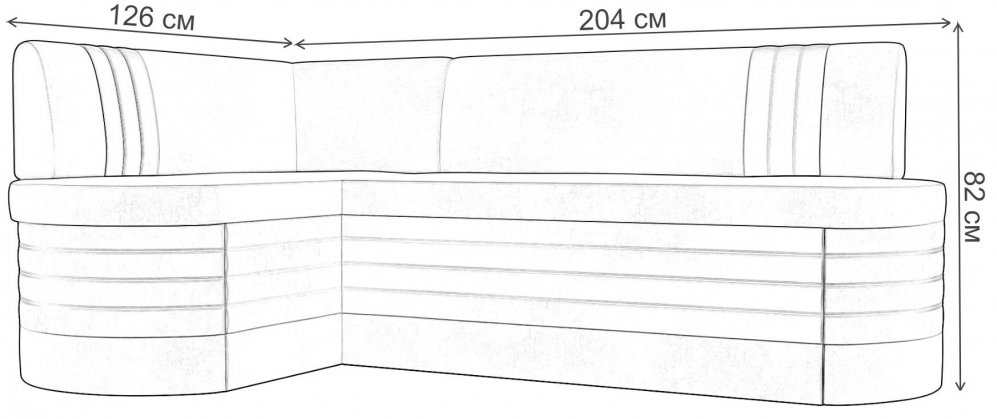 Кухонный диван Женева-Нова левый экокожа белая / черная