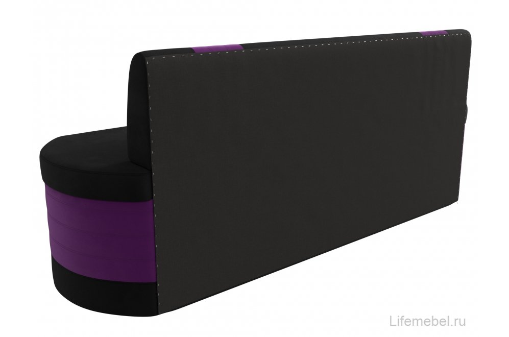 Кухонный диван Токио микровельвет черный / фиолетовый