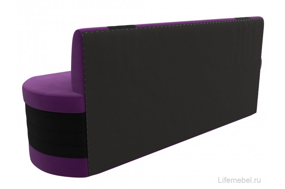 Кухонный диван Токио микровельвет фиолетовый / черный