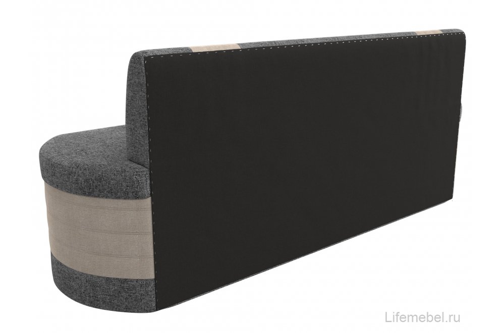 Кухонный диван Токио рогожка серая / бежевая