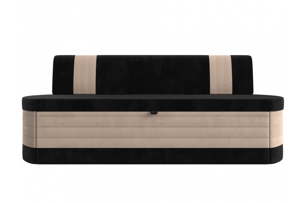 Кухонный диван Токио велюр черный / бежевый
