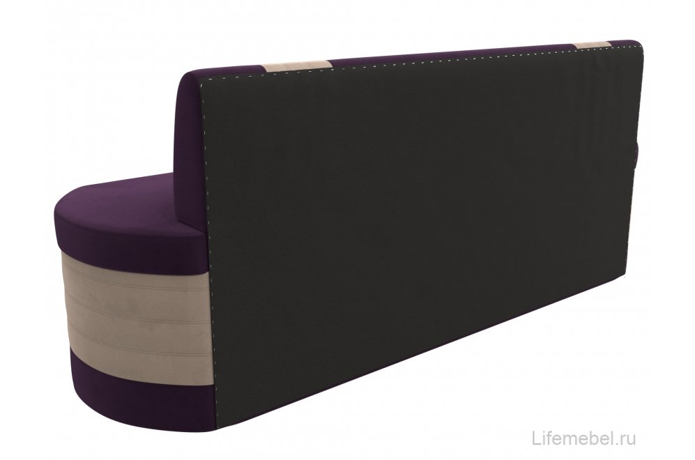 Кухонный диван Токио велюр фиолетовый / бежевый