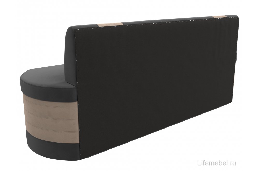 Кухонный диван Токио велюр серый / бежевый