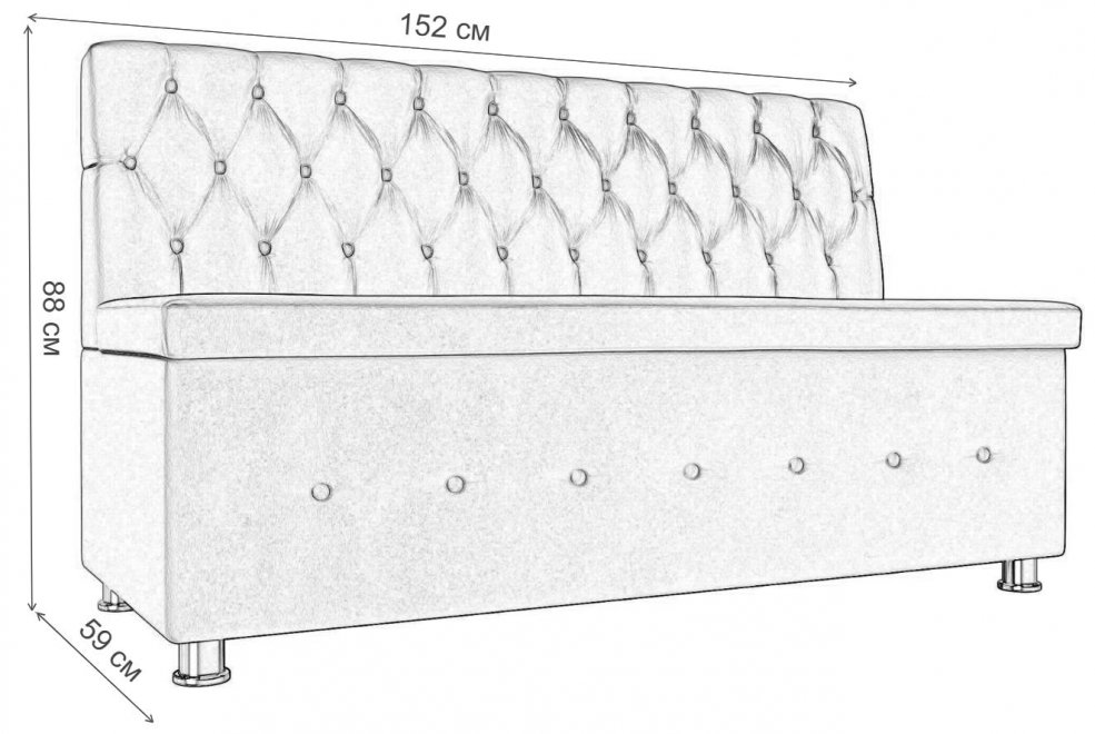 Кухонный диван Вента коричневая экокожа