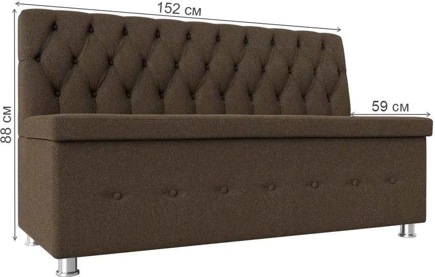 Кухонный диван Вента коричневая рогожка