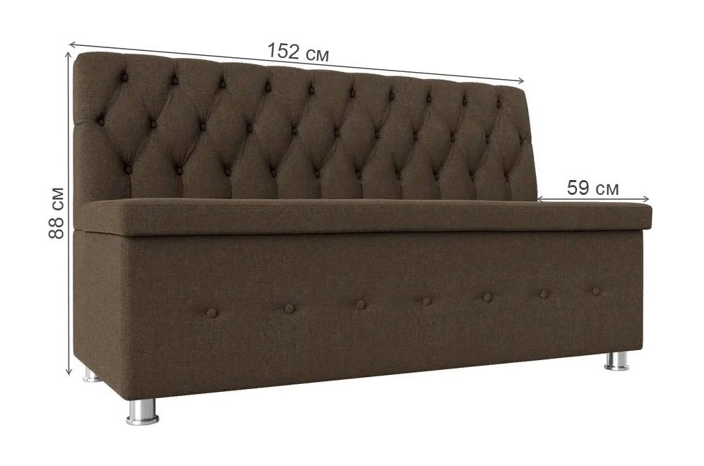 Кухонный диван Вента коричневая рогожка