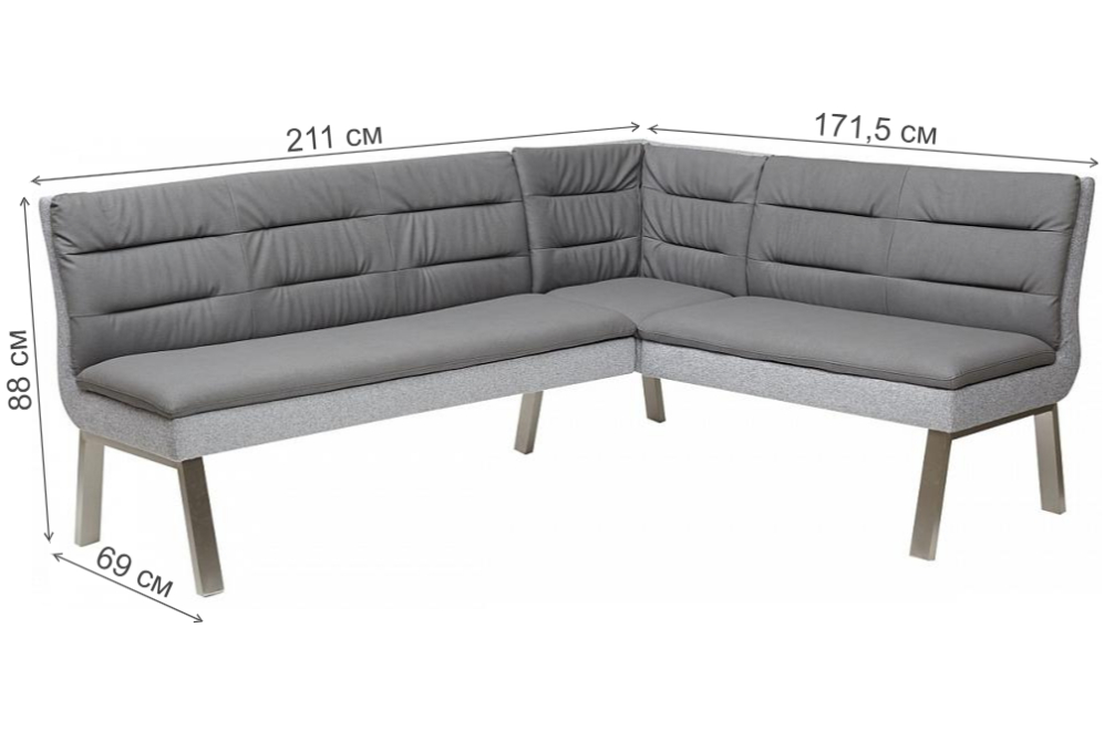 Скамья угловая Malian grey