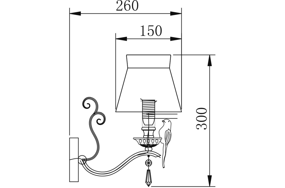 Бра Bird ARM013-01-W