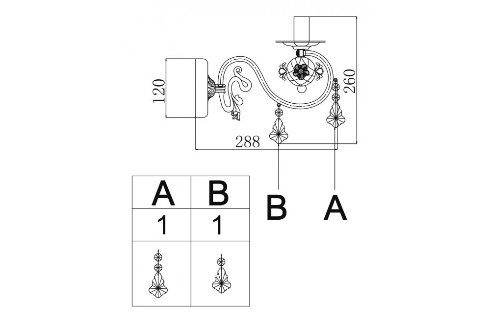Бра Faberge ARM218-01-W