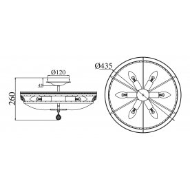 Люстра на штанге Diamant 4 P700-PT45-N