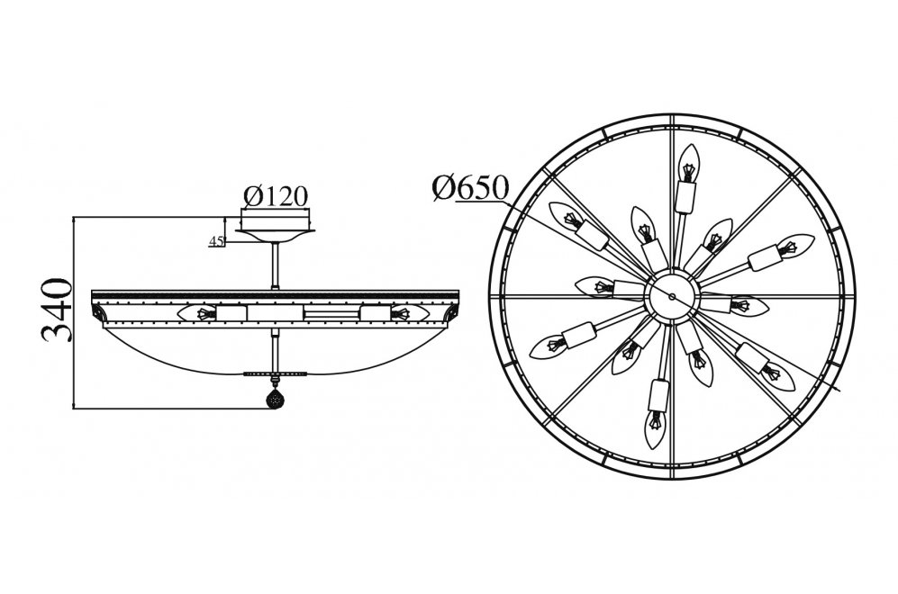 Люстра на штанге Diamant 4 P700-PT60-N