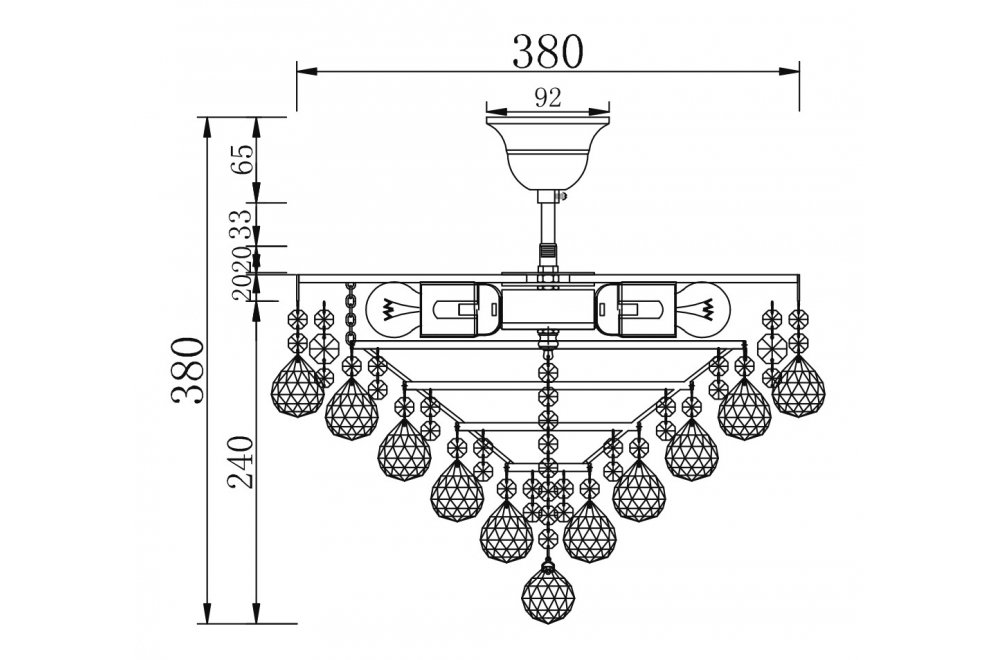 Люстра на штанге Gala BA783-TK38-G