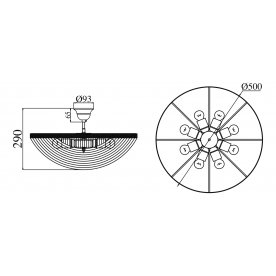 Люстра на штанге Sfera Moderno D783-PT50-3-G