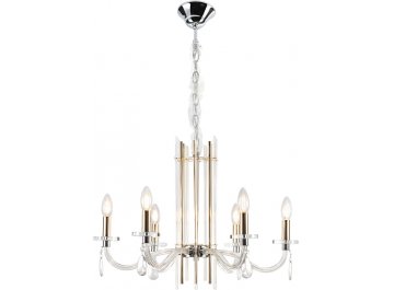 Люстра AURELIO SP6 GOLD+CHROME/TRANSPARENT