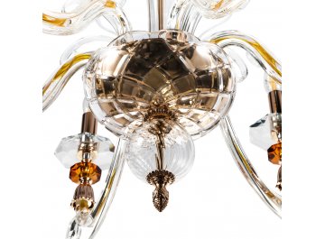 Люстра CATARINA SP6 V2 GOLD/TRANSPARENT-COGNAC