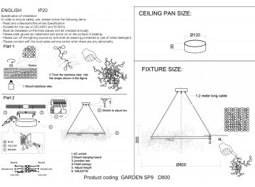 Люстра GARDEN SP9 D800 CHROME