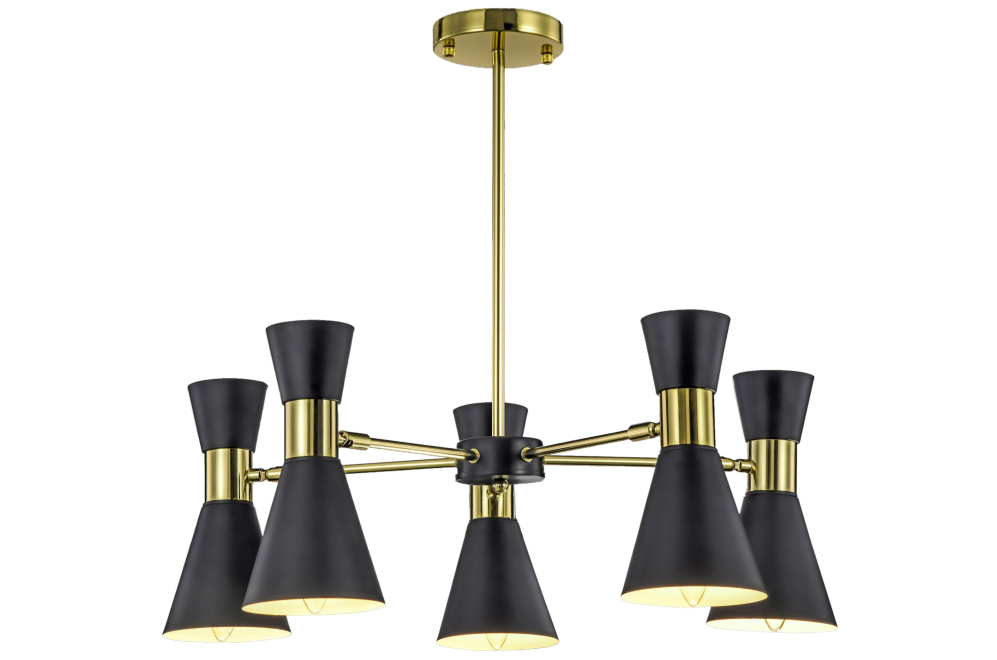 Люстра на штанге Elisium WTL1068-5GD-BK