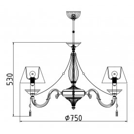 Люстра на штанге Demitas ARM024-06-R