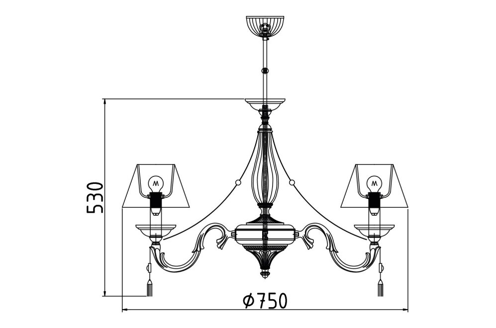 Люстра на штанге Demitas ARM024-06-R