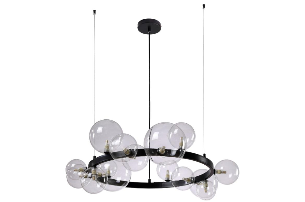 Подвесная люстра AGATA SP15 V2 BLACK/TRANSPARENTE