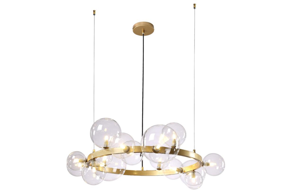 Подвесная люстра AGATA SP15 V2 GOLD/TRANSPARENTE