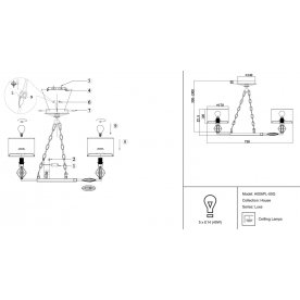 Подвесная люстра Luxe H006PL-05G