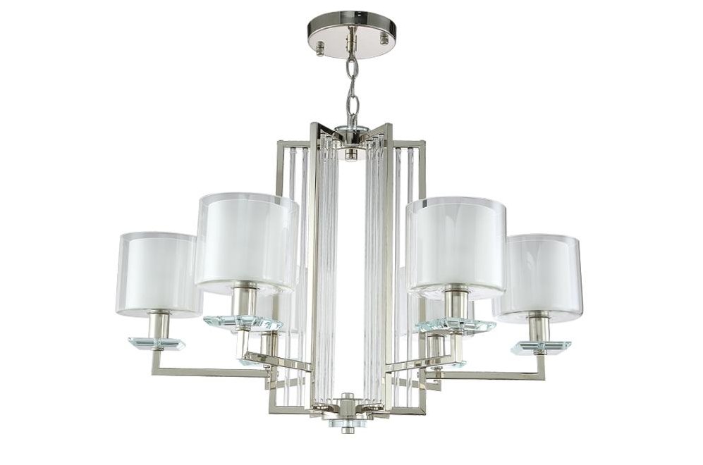 Подвесная люстра NICOLAS SP-PL6 NICKEL/WHITE