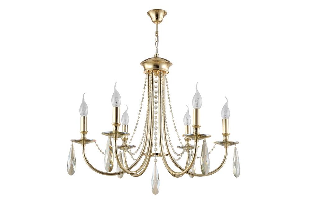 Подвесная люстра VICTORIA SP6 GOLD/AMBER