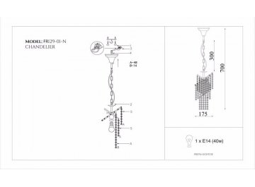 Люстра Picolla FR1129-PL-01-CH