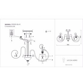 Люстра Simone FR2020-PL-06-BZ