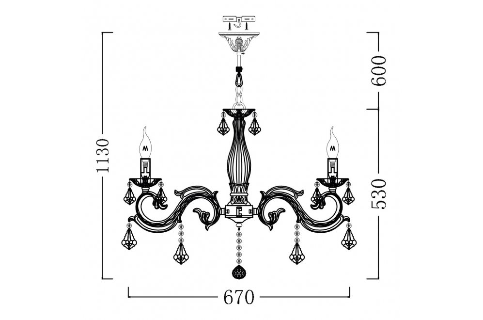 Подвесная люстра Bronze 4 ARM245-06-R