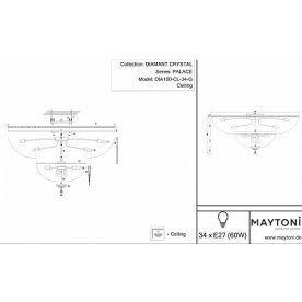 Потолочная люстра Palace DIA100-CL-34-G