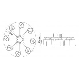 Потолочная люстра Eurosize 1 TOC001-08-N