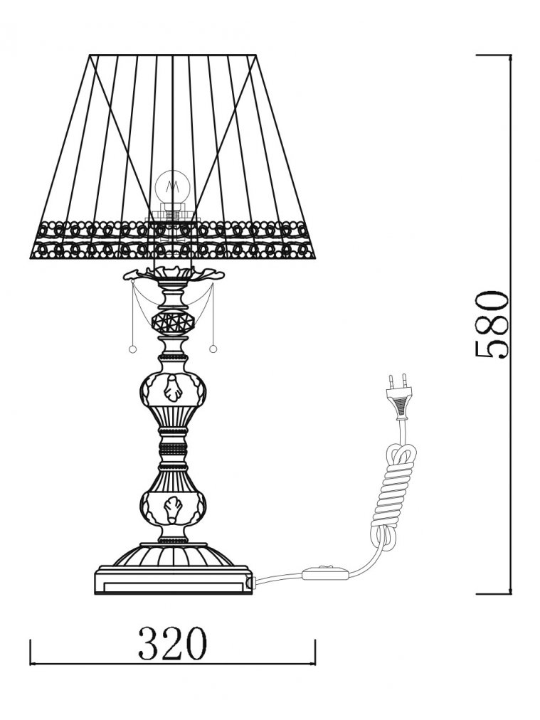 Настольная лампа декоративная Classic 1 ARM305-22-R