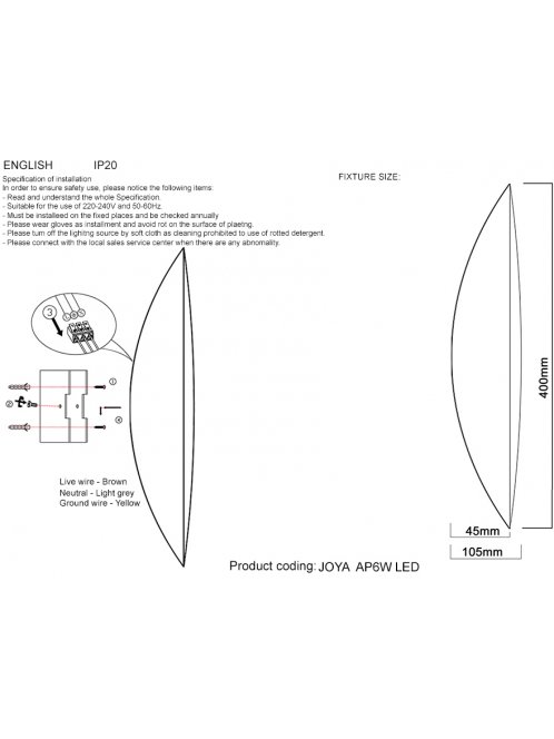 Бра JOYA AP6W LED WH