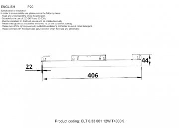 Магнитный трековый светильник CLT 0.33 001 12W WH T4000K