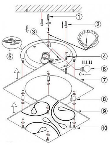 Настенно-потолочный светильник Ayana 40412