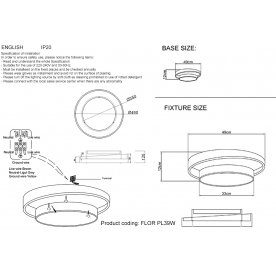 Потолочный светильник FLOR PL39W LED 4000K GR