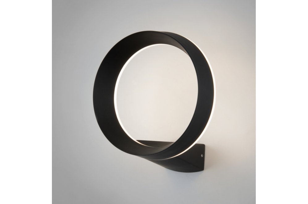 Уличный настенный светильник 1710 TECHNO LED Ring чёрный